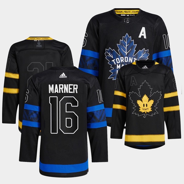 Men's Toronto Maple Leafs Black #16 Mitchell Marner Alternate Premier Breakaway Reversible StitchedJersey